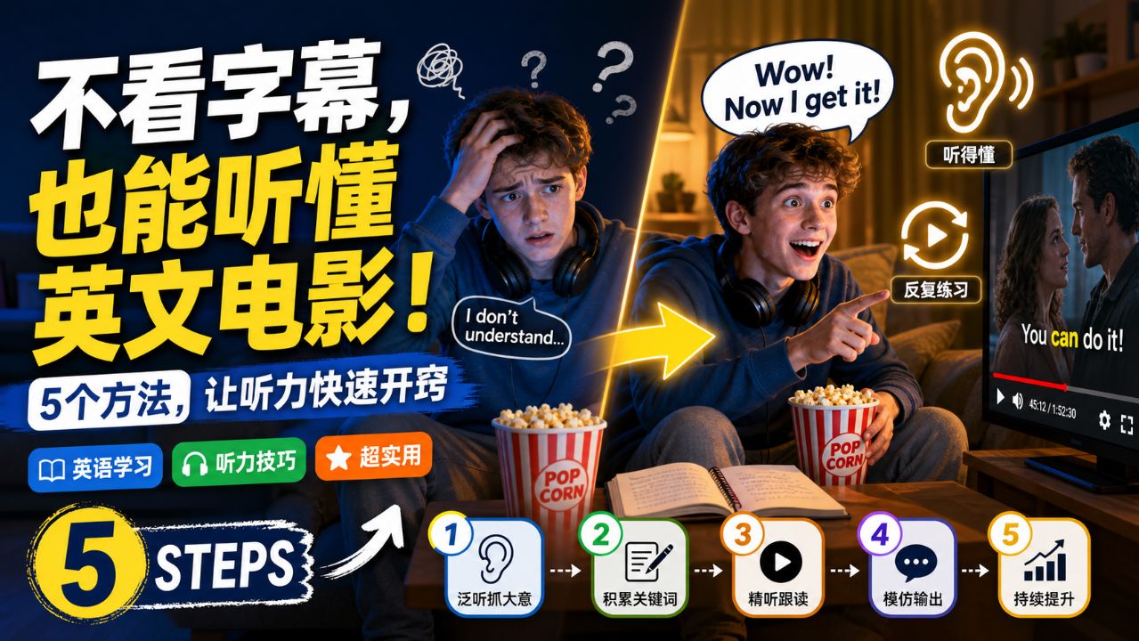 五步法：无字幕看懂英语电影的实用技巧